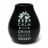 Matero Ceramiczne Czarne Keep Calm + BOMBILLA Yerba Mate